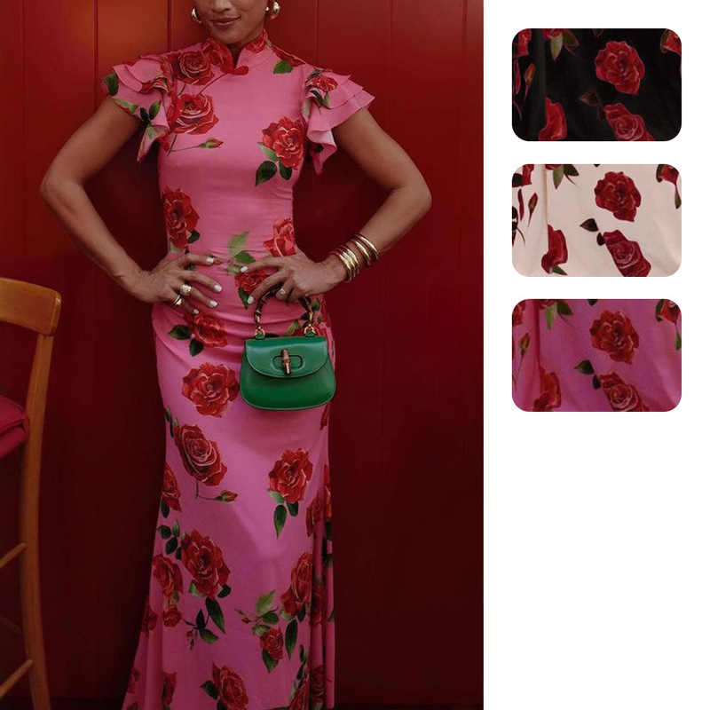 Amazon Independent Station European and American Women's New Sleeveless Casual Printed dress National Style New Chinese Cheongsam 8069 Amazon Independent Station European and American Women's New Sleeveless Casual Printed dress National Style New Chinese Cheongsam 8069