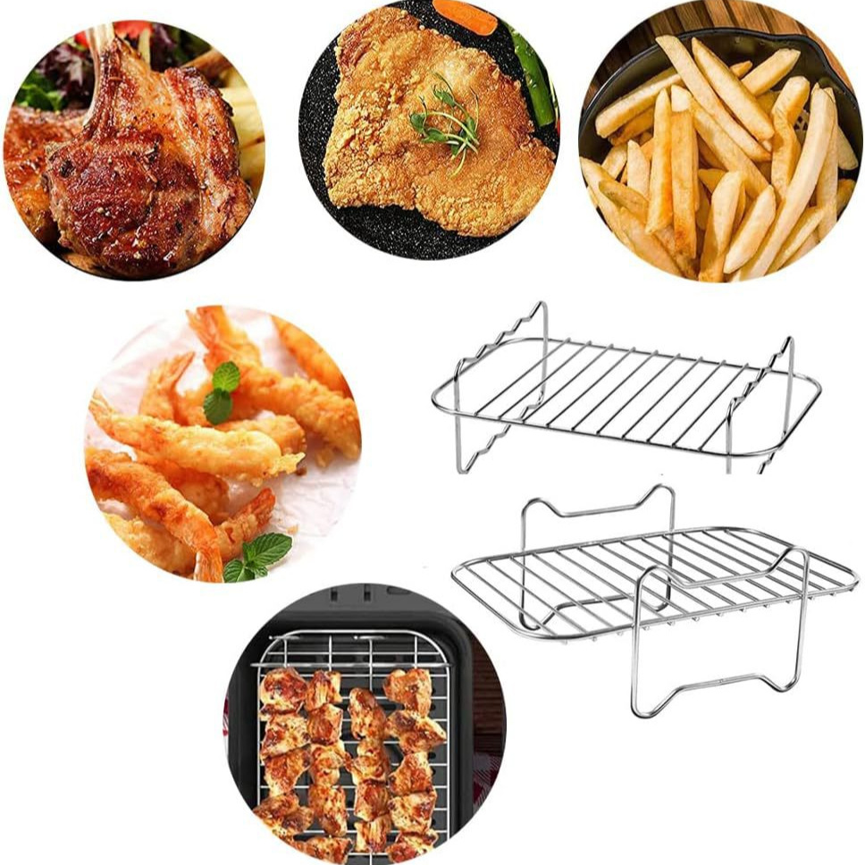 Accesorios de freidora de aire de explosión transfronteriza adecuados para NinjaFoodi serie de doble olla de parrilla de acero inoxidable
