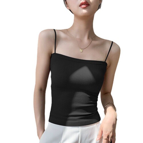 Summer hot girl camisole, feminine knitted inner, tube top bottoming, slim fit and beautiful back, sleeveless top worn outside