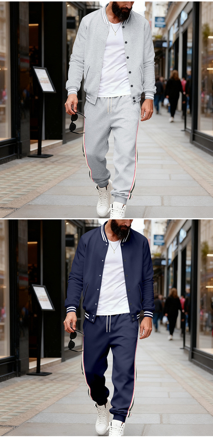 Completo sportivo baseball uomo foderato in pile inverno_voghion.com