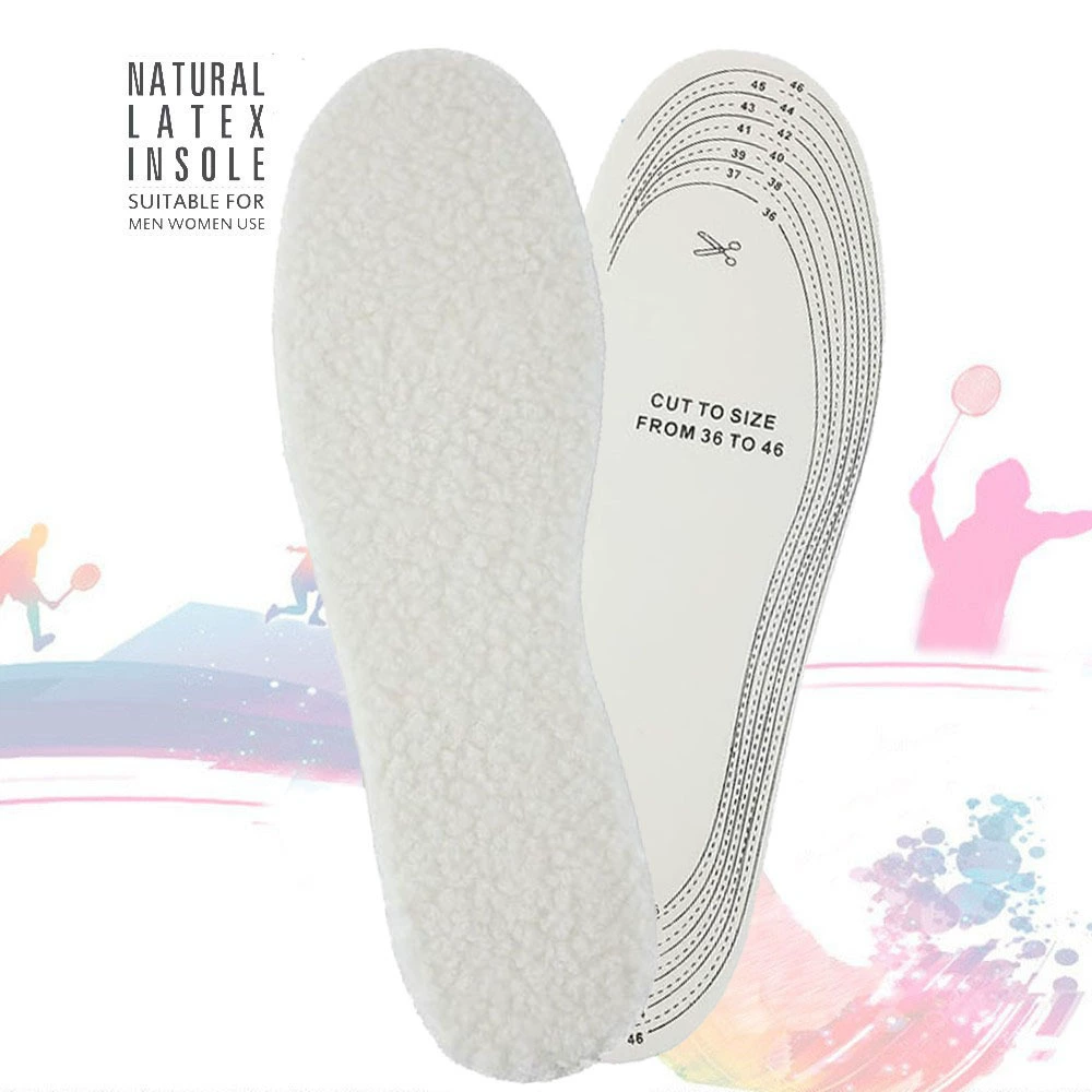 Зимняя теплая стелька из искусственной овечьей шерсти можно разрезать мужчинам и женщинам, удобная латексная подогрева, холодостойкая плюшевая стелька 2 мм