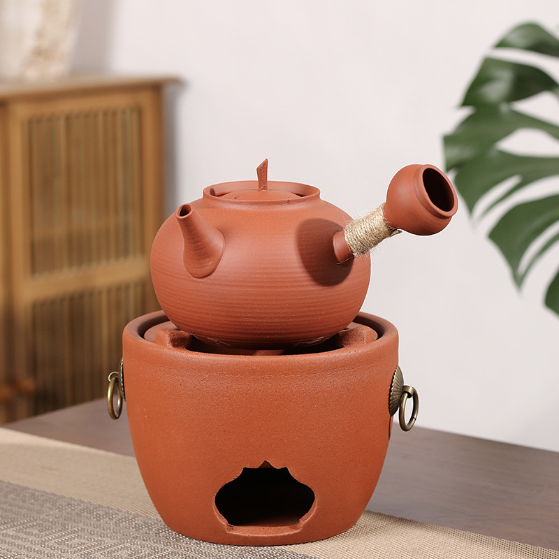 [Tao Chao Wen Chuang] Chaozhou Sand Pot Burning Water Jumping Cover Tea Set Palace Lamp Sand Pot Pottery Pot Boiling Teapot Ceramic