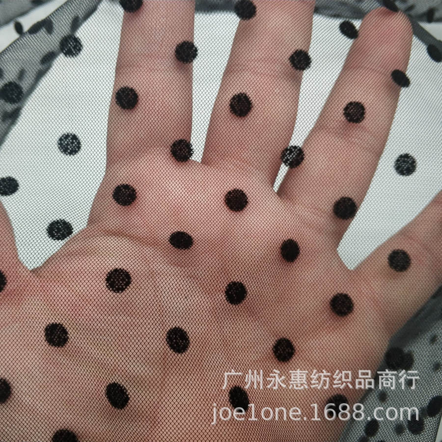 现货供应特密美国网0.5公分圆点植绒0.5厘米圆点植绒童装女装面料