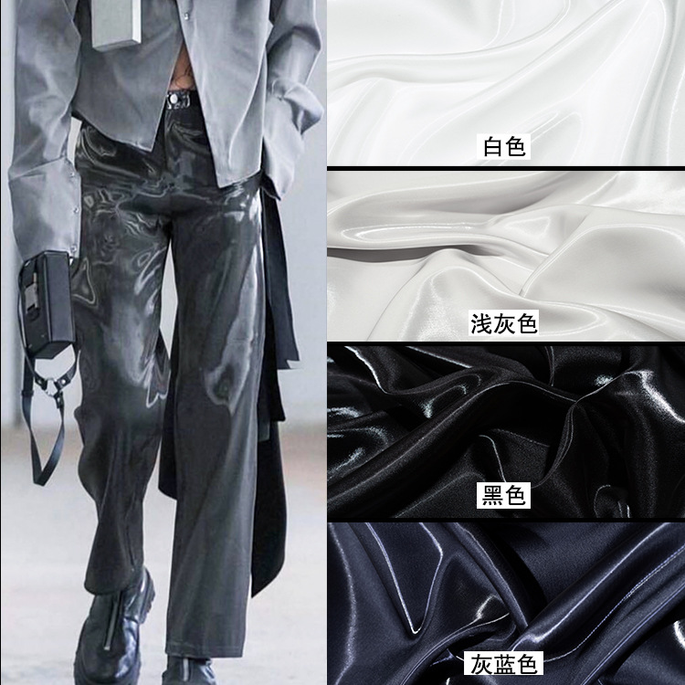 Liquid Water-Gloss Satin Fabric Fabric Glossy Skirt Pants Silky Crystal Silk Satin Reflective Dress Designer Fabric