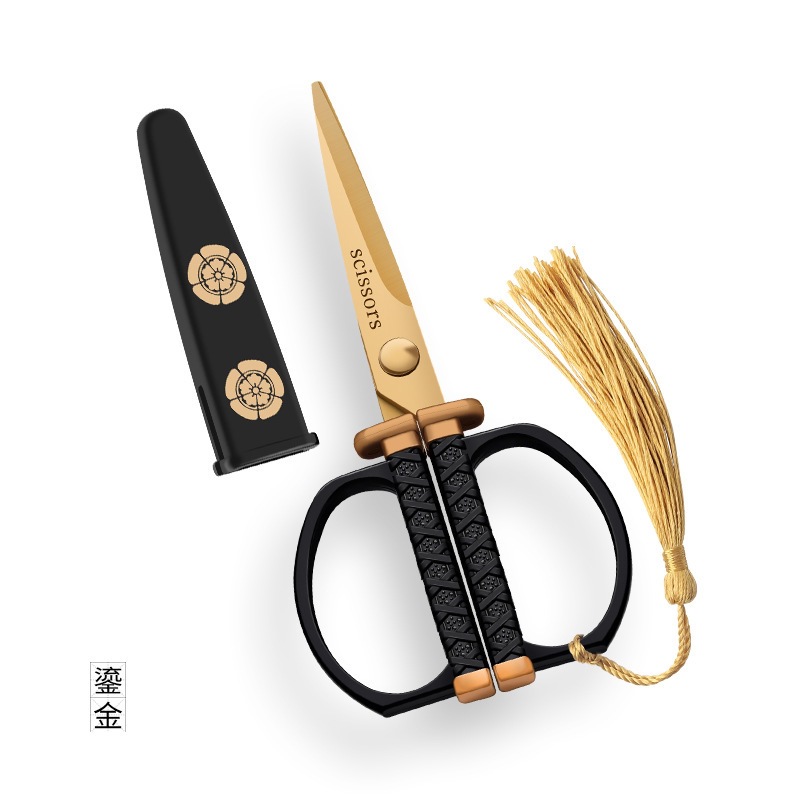 [구형 플라스틱 손잡이 + 일반 두께 가위] 금칼날/무료 칼집 + 술