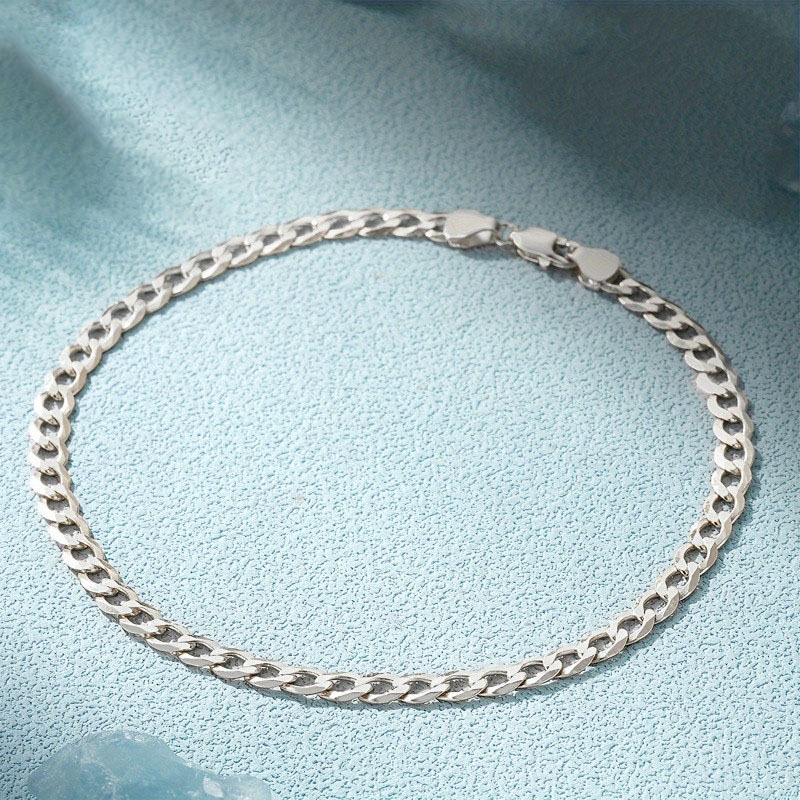 European and American fashion simple bracelet S925 sterling silver base matching chain Cuban chain suitable for women to wear jewelry