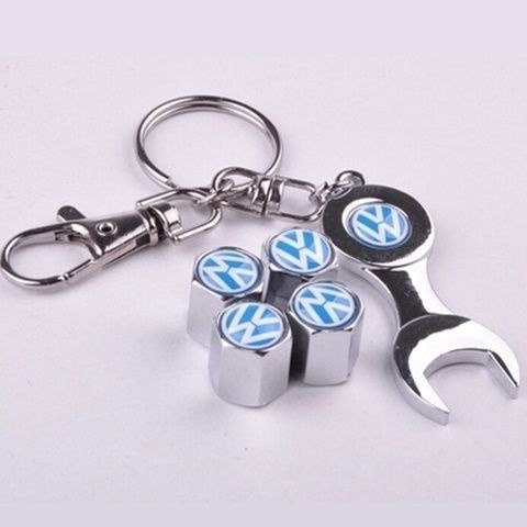 Tapa de Válvula de Neumático de Aluminio Universal con Llavero para Automóvil image 12