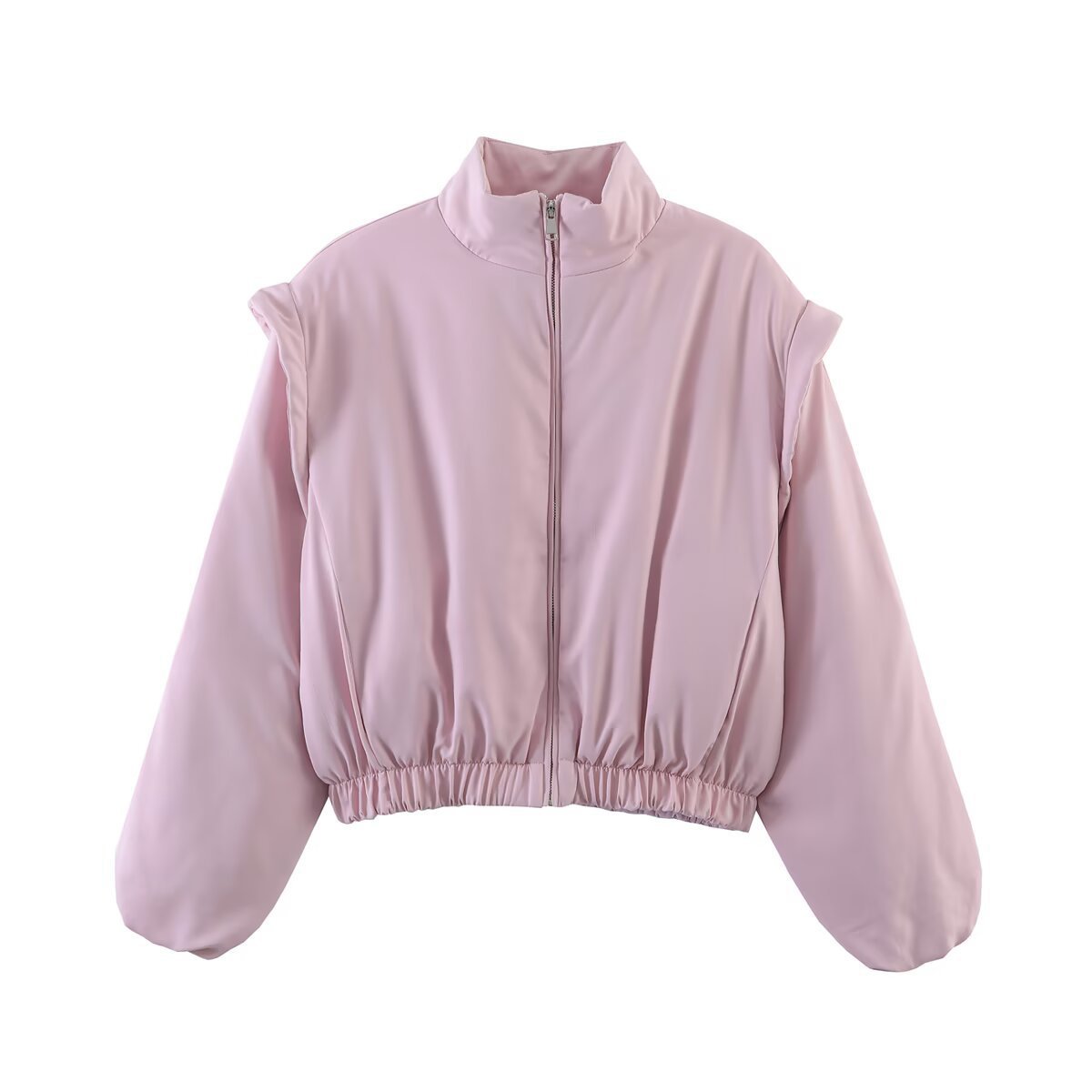 ZA comercio exterior al por mayor estilo europeo y americano moda francesa de mujer temperamento casual 5 colores hombro perfilado abrigo de algodón image 9