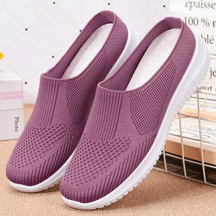 Shoes for Women 2025 New Cross-Border Large Size Cloth Shoes Export Women's Shoes Breathable Fly Woven Shoes Soft Sole Casual Mom Shoes