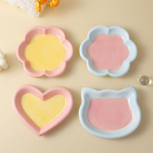 Cat Bowl Ceramic Cat Food Bowl Cat Plate Water Bowl Canned Bowl Cat Bowl Anti-Knock over Dog Food Bowl Rice Bowl Pet Supplies