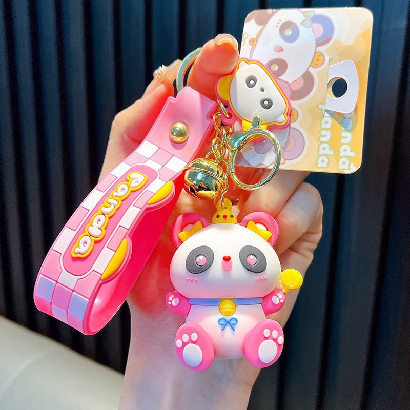Keychain dinosaurio auténtico lindo bolso colgante de goma blanda llavero de automóvil muñeca pequeña máquina de regalos al por mayor image 22