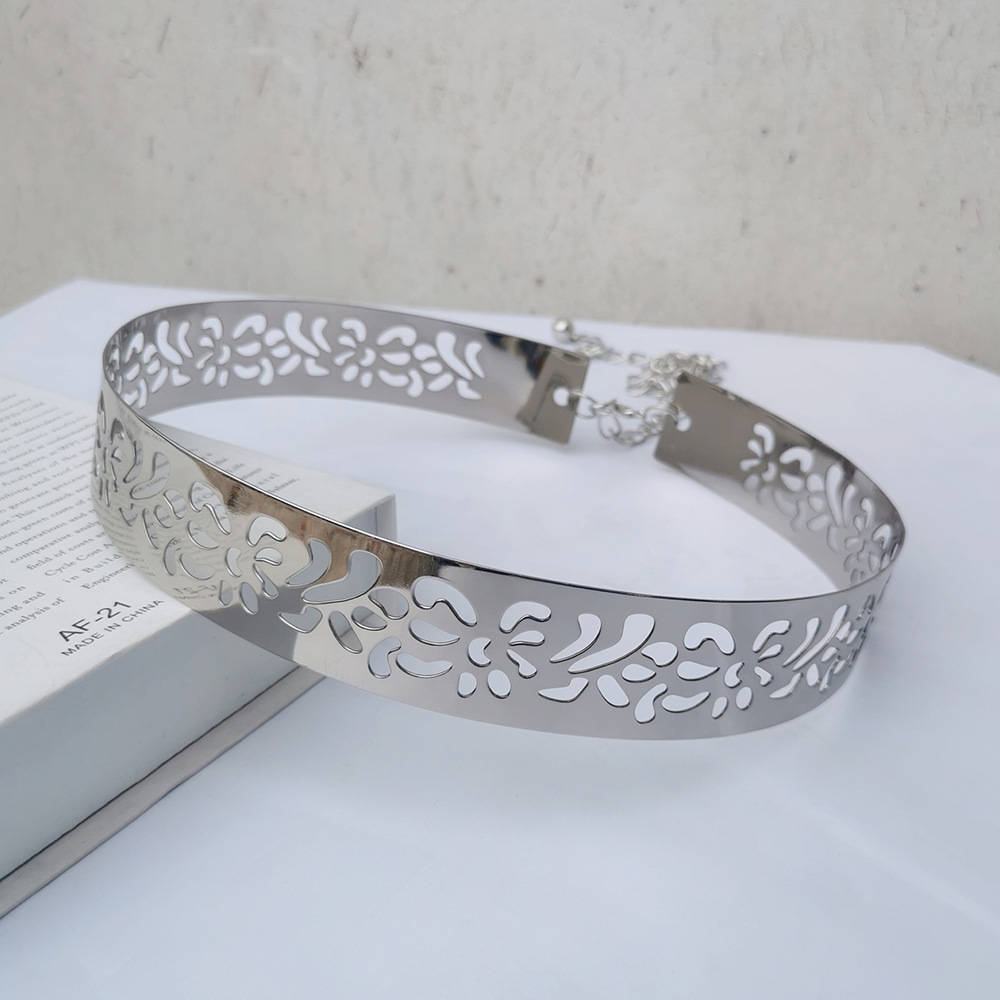 Guld metallbälte med paljetter till damklänning_voghion.com