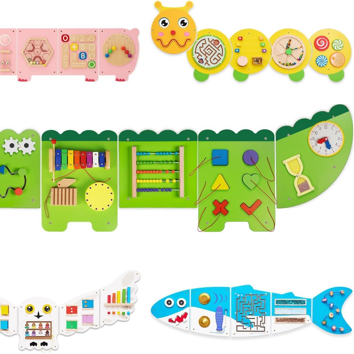 Diversión educación temprana rompecabezas jardín de infantes juegos de pared pasillo decoración de pared niños juguetes de pared de madera al por mayor