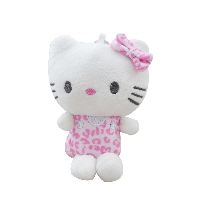 女の子用バッグ、かわいい猫の人形ペンダント、ヒョウ柄の猫のキーホルダー、ぬいぐるみ、カップル人形ペンダント|undefined