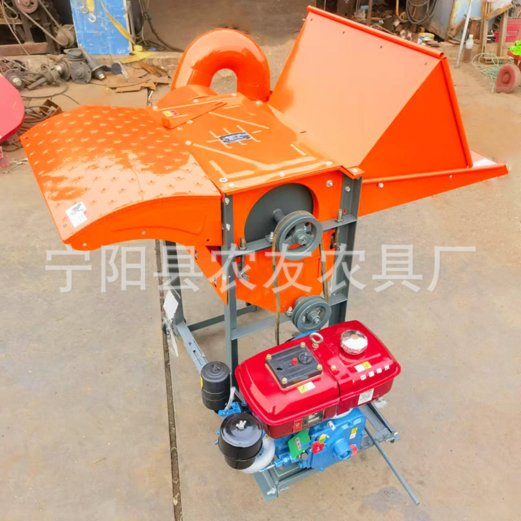 50型电动稻麦脱粒机全喂入式水稻脱粒机黄豆油菜脱粒机 汽油机带