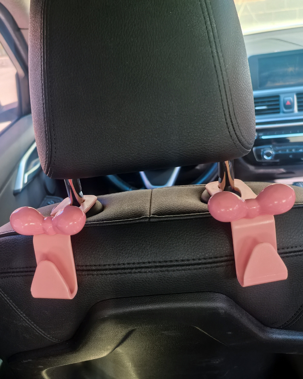 Dopamina bowknot respaldo de la silla del coche gancho trasero almacenamiento en el coche rosa coche cosas buenas regalo nuevo coche mujer