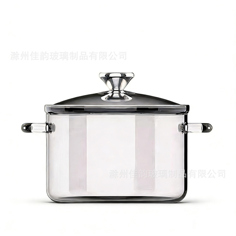 High Borosilicate Glass Soup Pot Heatable Transparent Stew Pot Open Fire Household Soup Pot Glass Milk Pot Health Pot