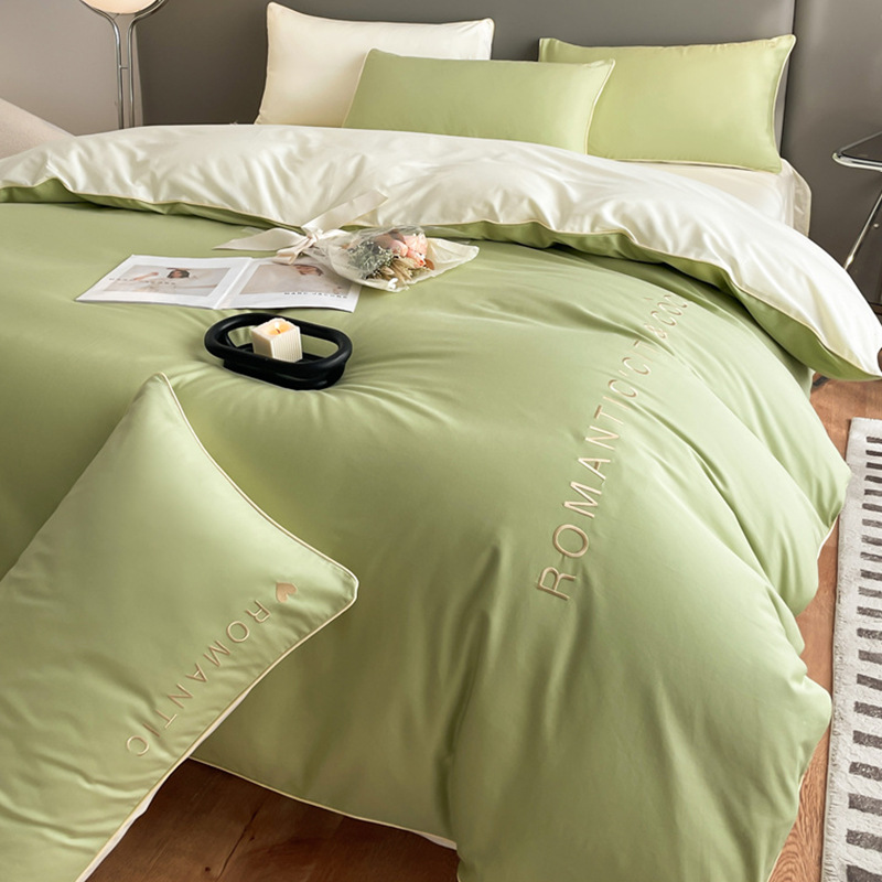 Todo algodón largo algodón puro algodón cuatro piezas conjunto 2025 nuevo algodón dormitorio sábanas de alta calidad sábanas de cama tres piezas conjunto