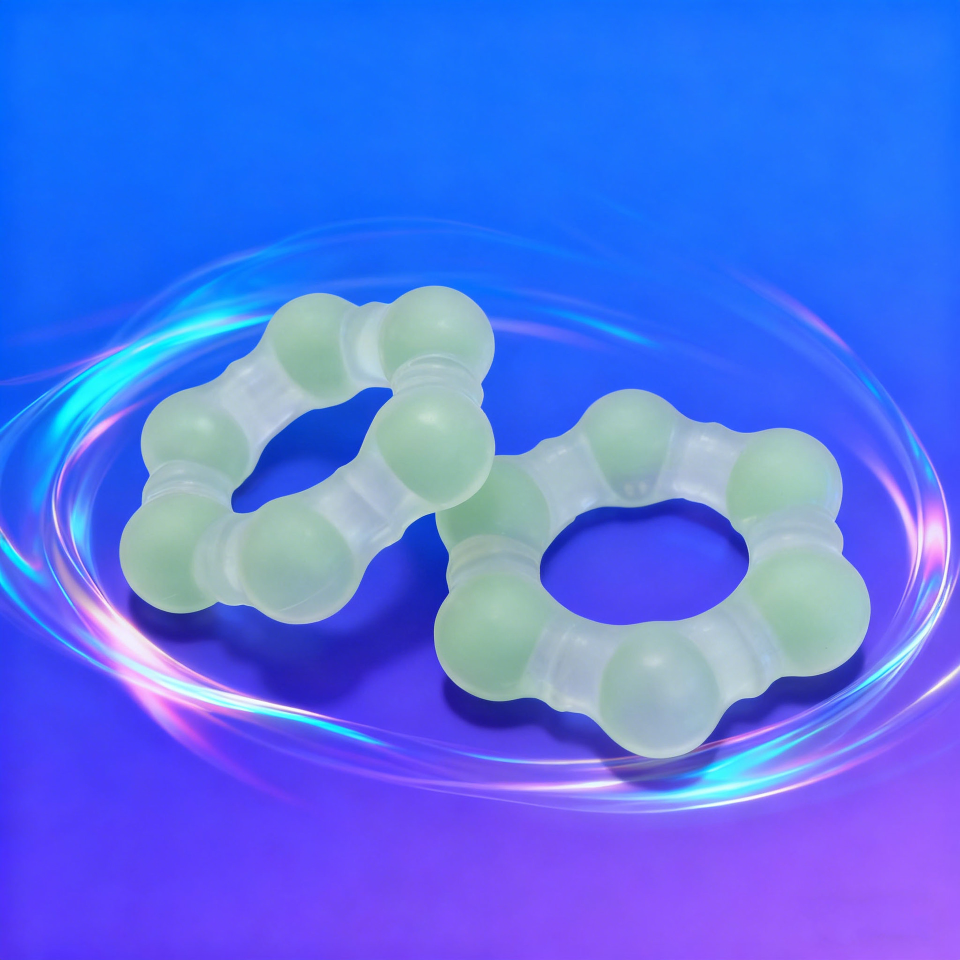 Luminous Liquid Silicone Locking Ring, Manual Delay Cock Ring for Men — detail image 2