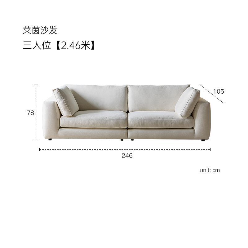 Sofá de tela de estilo crema de viento silencioso pequeño tipo de casa sala de estar mezcla de sofá de pluma desmontable y lavable de estilo medieval