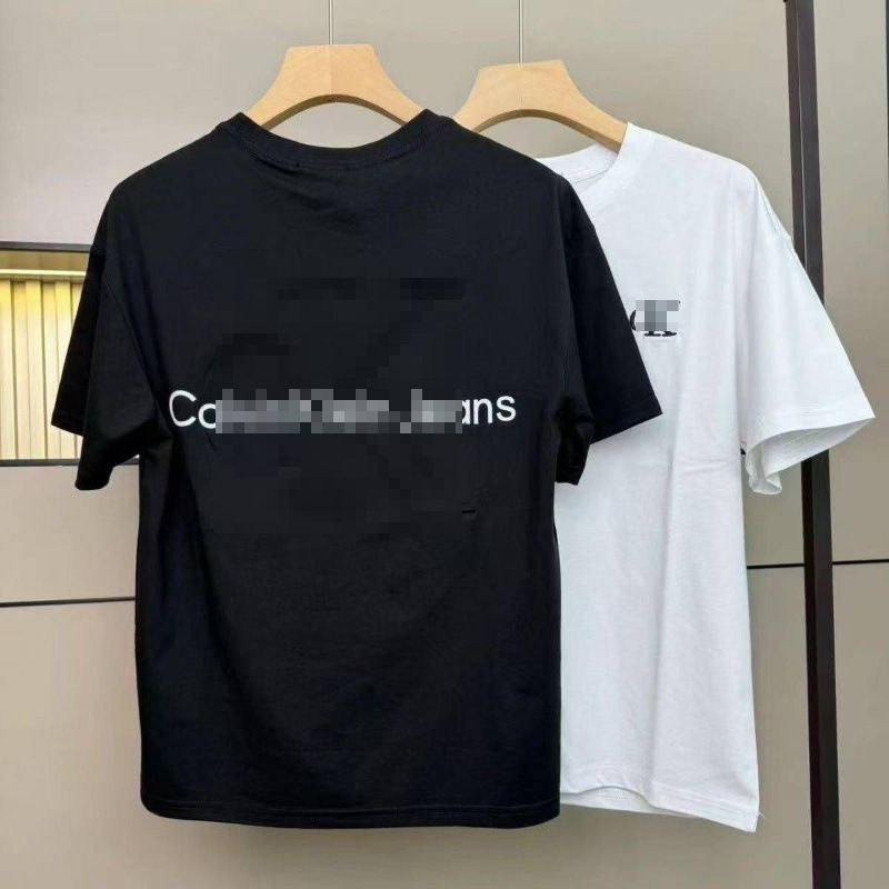 C's エンボスサマープリント刺繍 νckυ 新しい Tシャツレターピュアコットンルーズ半袖男性と女性ラウンドネックカップル|undefined