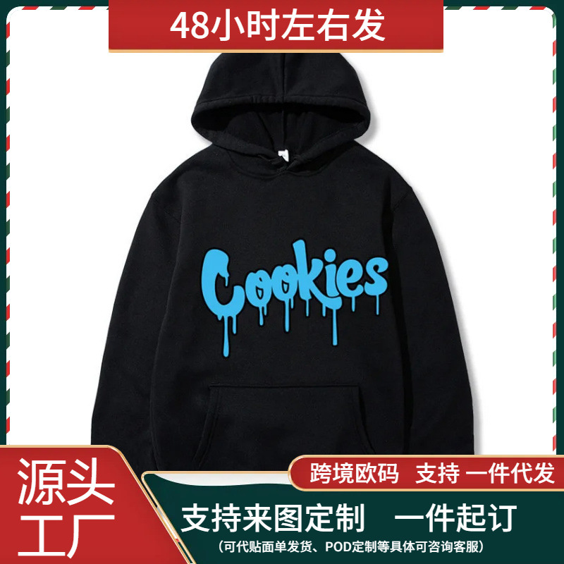 [Cross-Border European Code] 2024 New Anime Cookies Printed Fleece Men's Autu