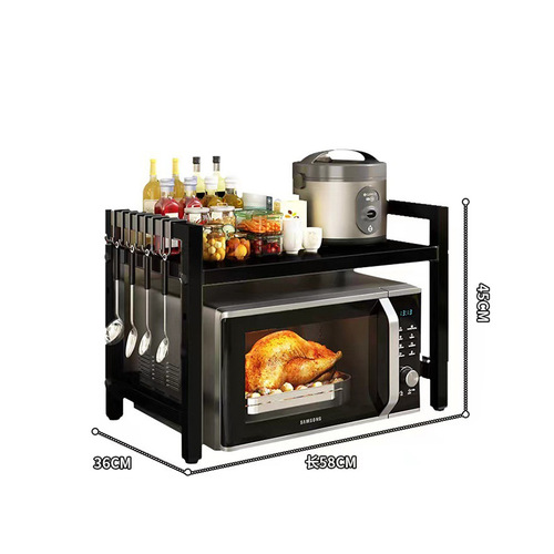 Wholesale household microwave shelf condiment shelf tabletop oven stand rice cooker extendable kitchen storage rack
