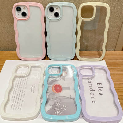 Capa iPhone 17 Pro Max/14/15/13/12/16 borda ondulada cor lis