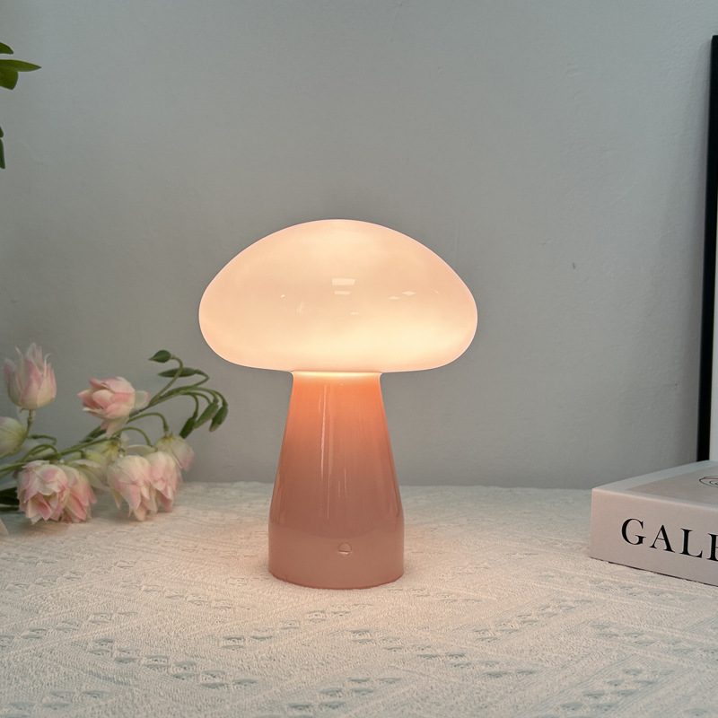 Cream-Style Mushroom Lamp Ins Romantic Night Light Bauhaus Lamp Atmosphere Decoration Bedroom Bedside Table Lamp Ins Style