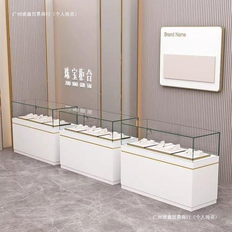 玻璃柜展示柜珠宝首饰柜台商场展览陈列柜珠宝透明柜文物展台