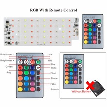 RGB 遥控LED投光灯光源板线性免驱220V 50W室外照明灯光源板跨境