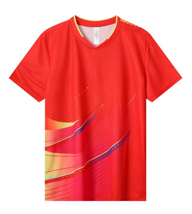 Nueva camiseta de bádminton de seda de hielo, ropa de tenis de mesa transpirable de secado rápido, impresión digital de alta calidad, camiseta de logotipo imprimible