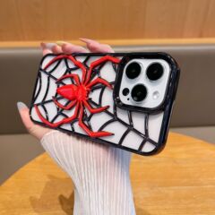 Apple 16Promax 携帯電話ケース iPhone13 外国貿易 11 落下防止に適したファッショナブルな立体中空電気メッキスパイダー