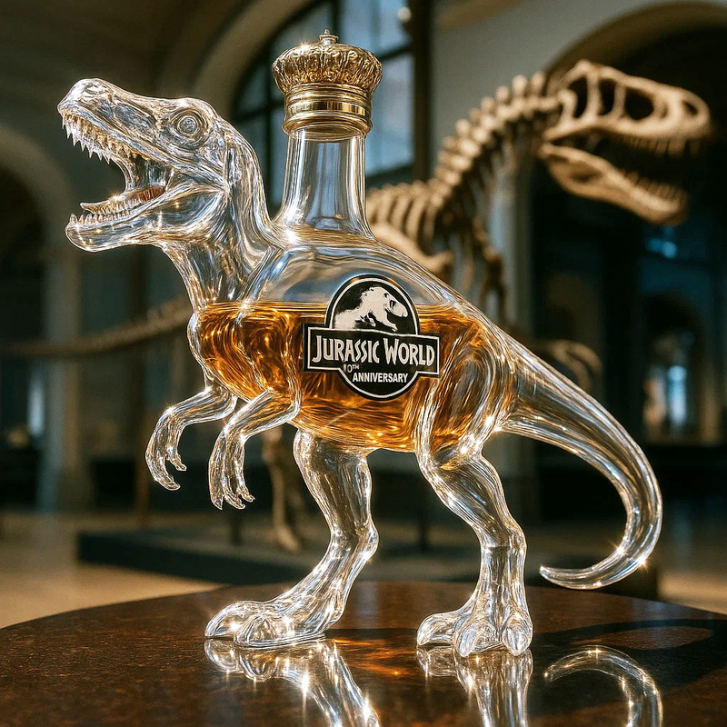 跨境摆件Longhorns Whiskey Bottle侏罗纪世界恐龙酒瓶密封红酒瓶|undefined