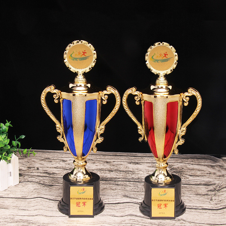 Trofeo metálico de recuerdo para eventos de celebración universales, premio para reuniones anuales, trofeo empresarial, trofeo de cinco estrellas