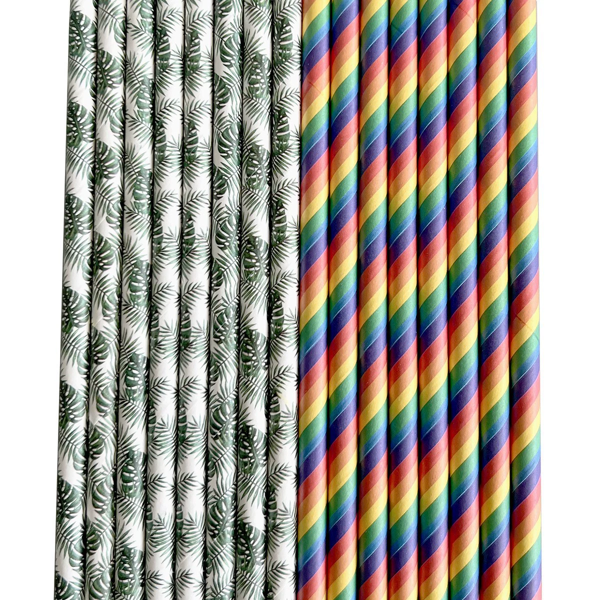 Colored paper, rainbow straw, (Physicals)