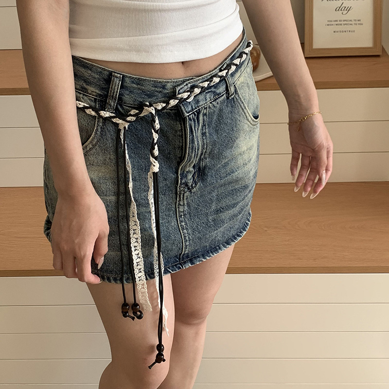 Cadena de cintura de punto estilo bohemio nuevo sentido de diseño decorativo nicho accesorios de falda retro cinturón tejido de cintura