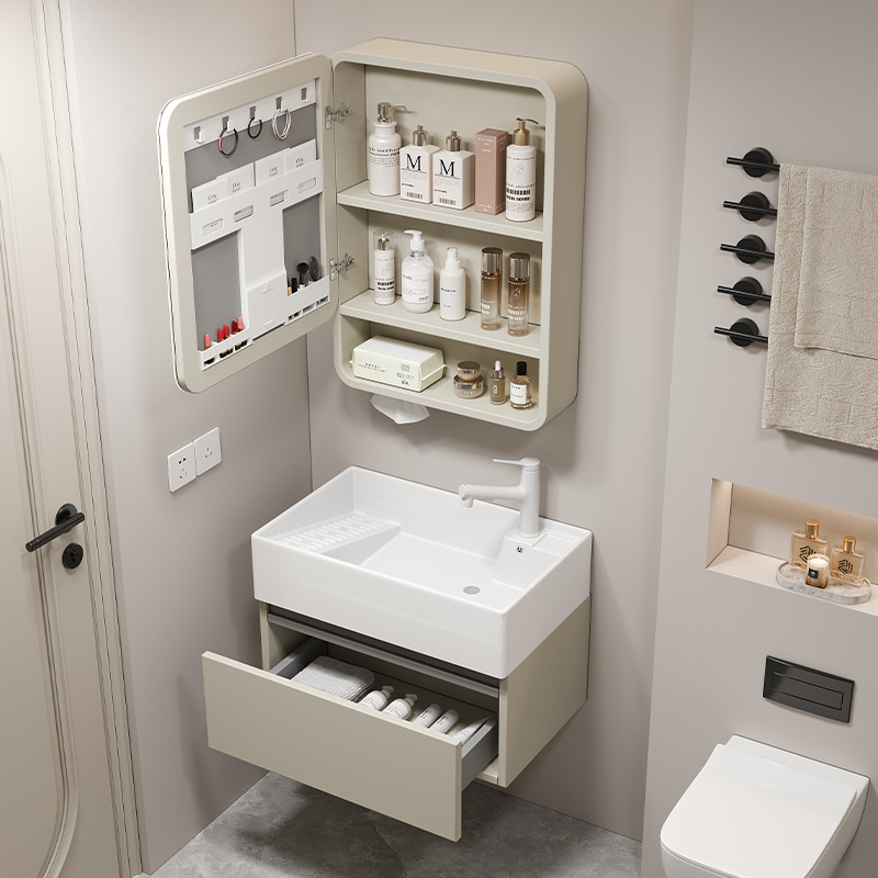 Cajón, lavabo pequeño, nido de abeja engrosado, lavabo de aluminio, combinación de armario, mini armario de baño, lavabo de baño
