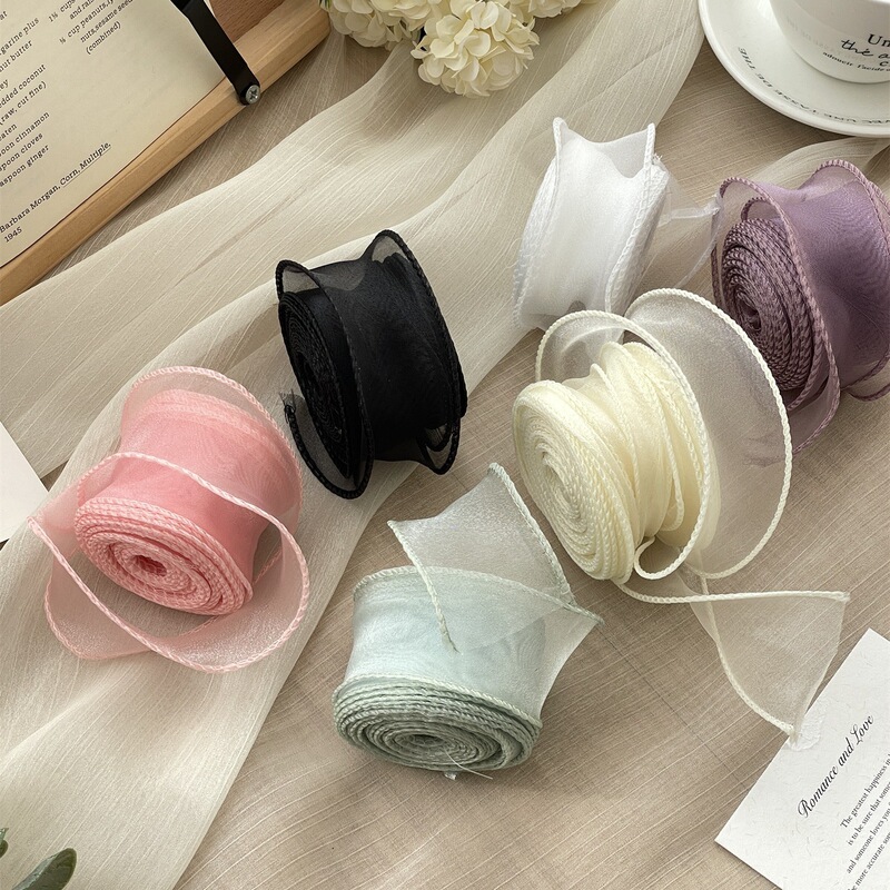 Bouquet Packaging Ribbon Fine Glitter Fishtail Yarn Wavy Gentle Cream Style Ribbon DIY Gift Packaging Strap Decoration Bouquet Packaging Ribbon Fine Glitter Fishtail Yarn Wavy Gentle Cream Style Ribbon DIY Gift Packaging Strap Decoration