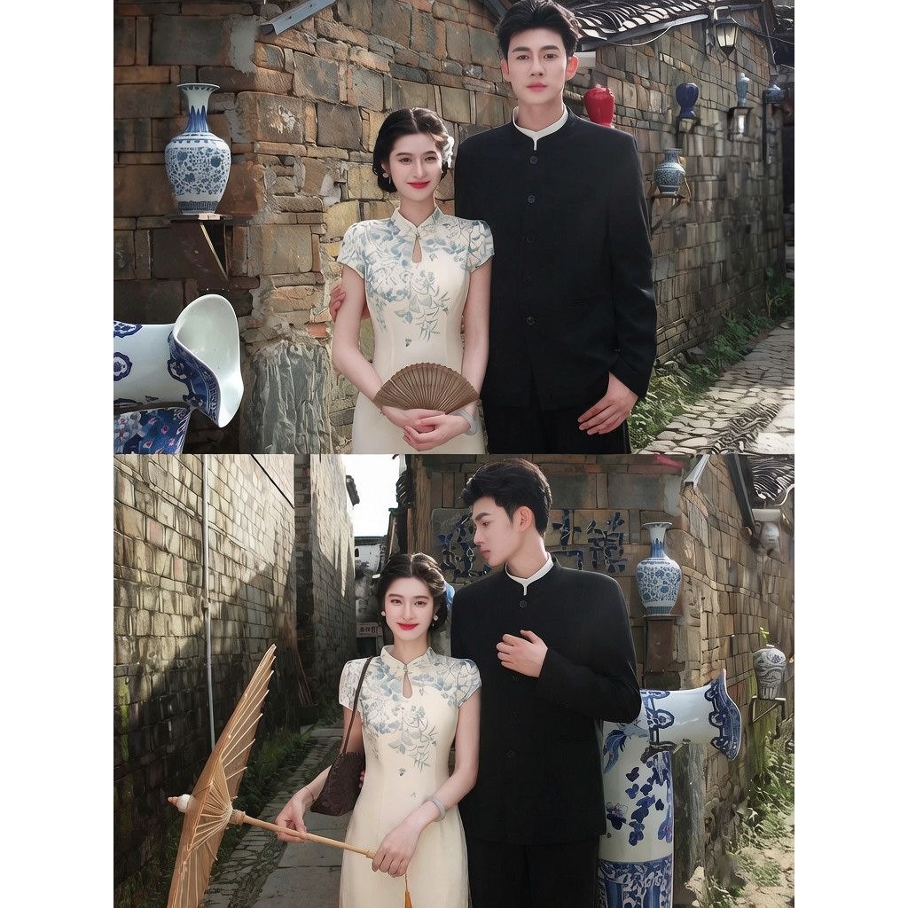 新中式气质国风绝美旗袍连衣裙女装夏季新款温婉名媛收腰长裙
