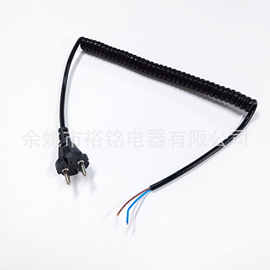 供应欧标电源线 VDE插头电源线 德国两插电源线 弹簧线PU螺旋线