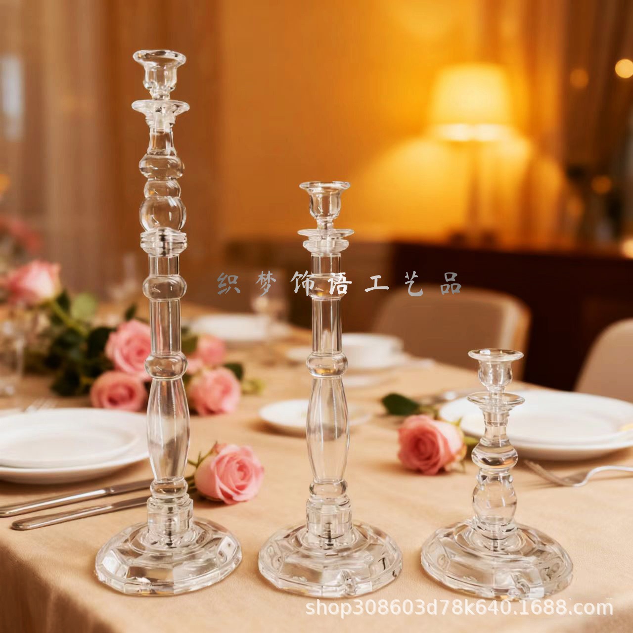 Luxury acrílico ligero europeo candelabros de cinco cabezas propósitos de boda fiesta de boda hotel restaurante occidental decoración de mesa
