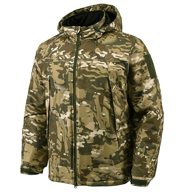 Outdoor thickened autumn and winter tactical cotton jacket for men, breathable, waterproof, warm, lightweight casual coat