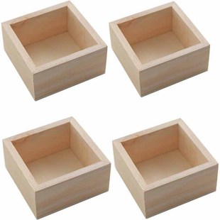 Dongguan Bamboo and Wood Products Factory Customized Square Succulent Wooden Box Solid Wood Craft Paint Retro Succulent Wooden Flower Pot