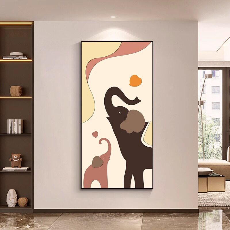 Auspicious Elephant Decorative Painting for Entryway, Three-Dimensional Wall Art for Hallway and Corridor, High-End Painting for Directly Opposite the Door with Good Auspicious Meaning Auspicious Elephant Decorative Painting for Entryway, Three-Dimensional Wall Art for Hallway and Corridor, High-End Painting for Directly Opposite the Door with Good Auspicious Meaning