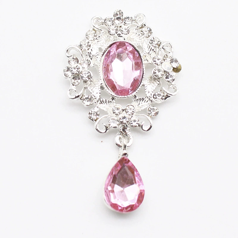 Korean-style Metal Pendant Hair Accessory, Crystal Drop Accent, Multi-Color Options