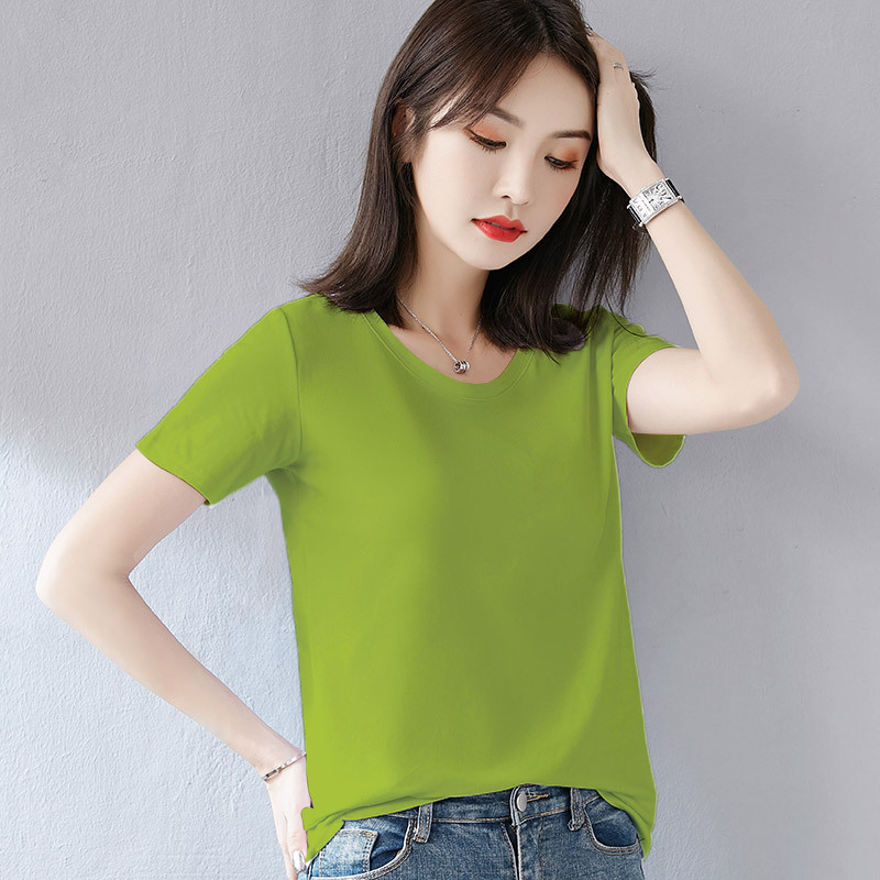 メーカー直販代行新型ネットレッド韓国版ゆるい丸首半袖純色純綿tシャツ女性卸売り小売