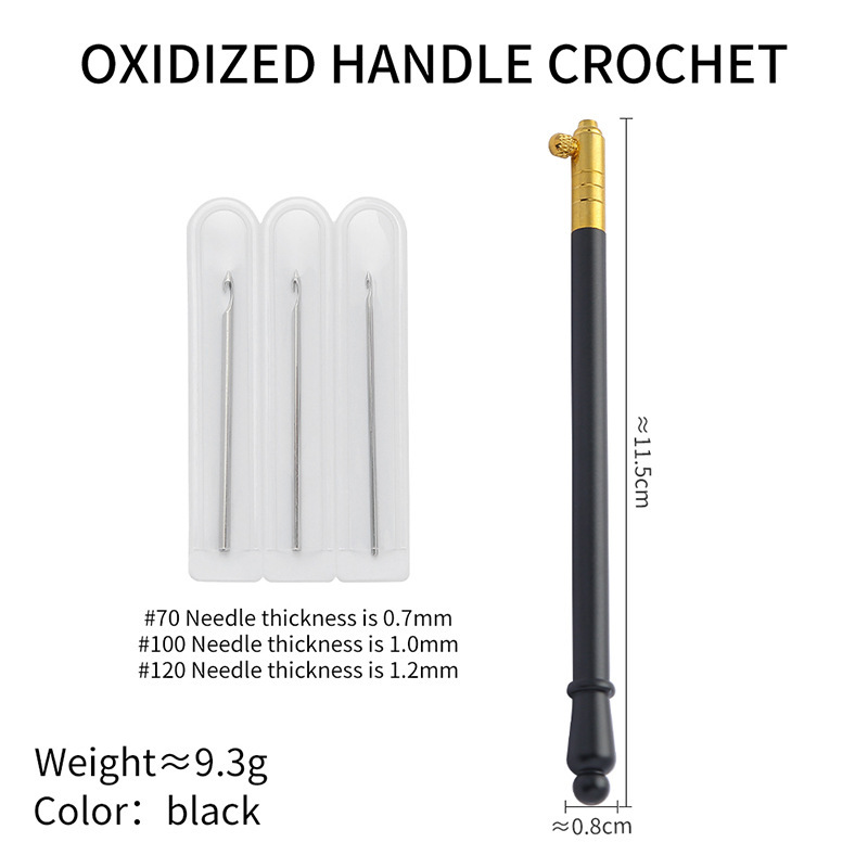 Aguja de gancho de bordado inverso de haya de lentejuela francesa transfronteriza, cinturón de aguja de bordado francés, aguja de gancho de luneville de metal de 3 agujas
