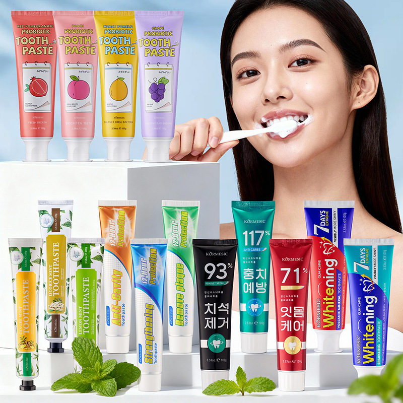 Cross-Border Ready-Stock Toothpaste Kormesic All-English Propolis Refreshing Mint Toothpaste Wholesale for Foreign Trade