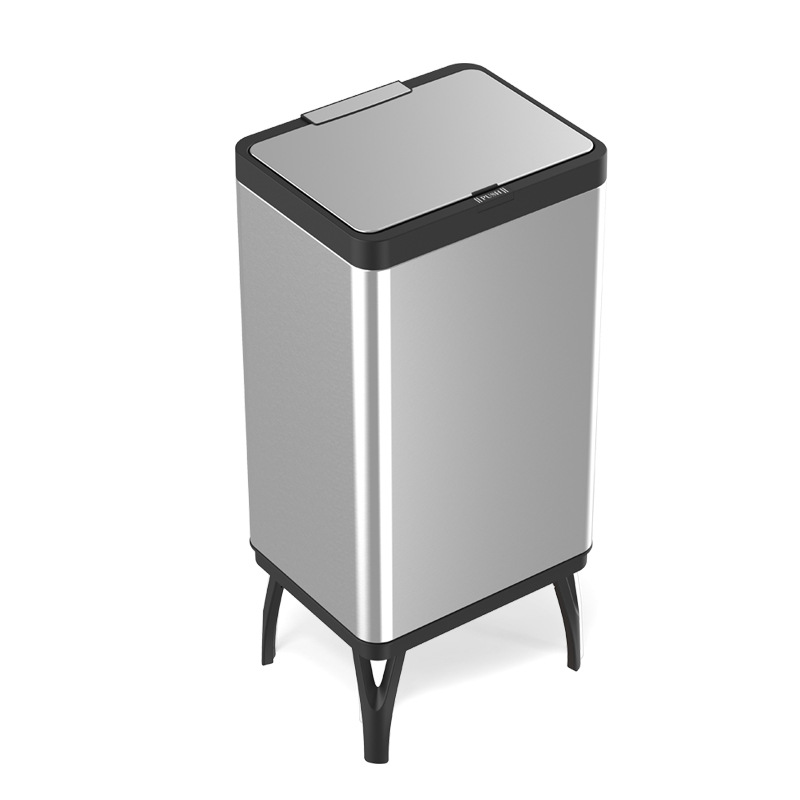 Botella de basura de inducción inteligente 34L / 40L / 50L / 60L tipo de clasificación de presión con cubierta de botella de basura de pie alto